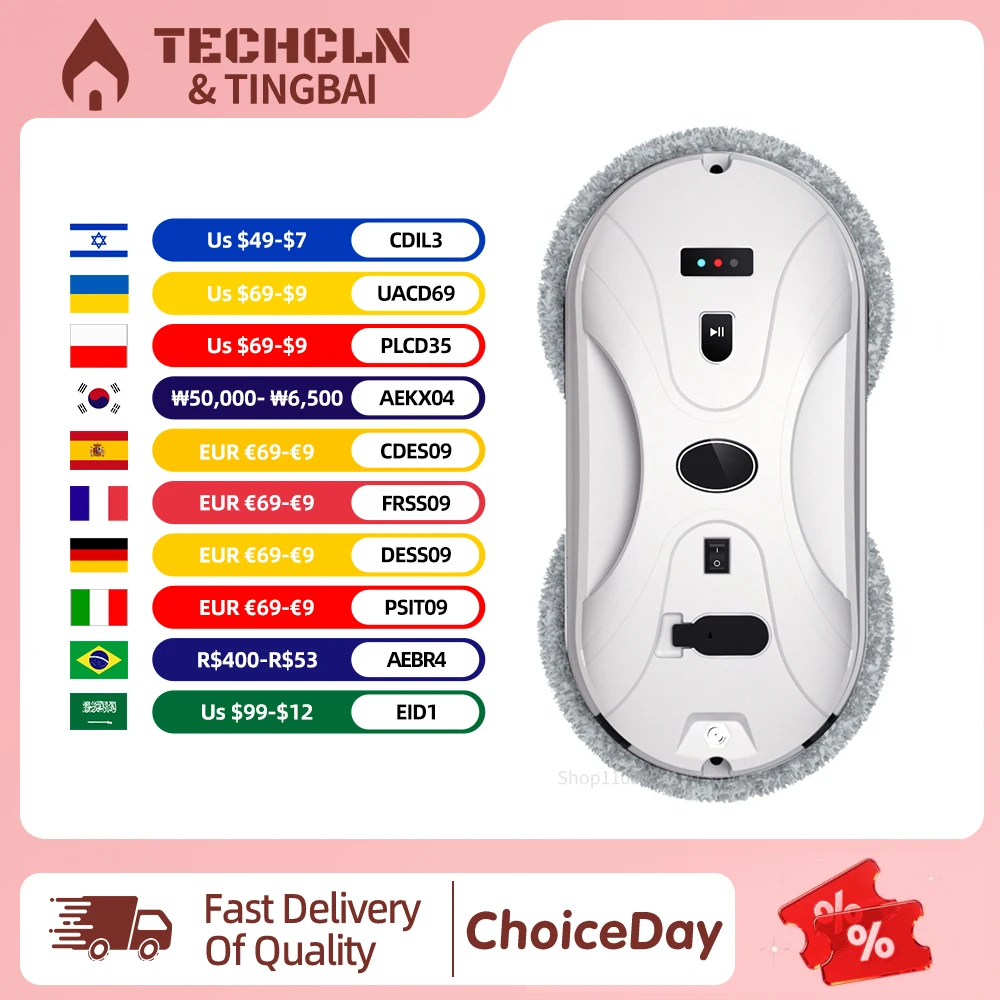 

Умный робот-пылесос для мытья окон с двойным распылением воды, электрическая стиральная машина для стекла, дистанционное управление для дома