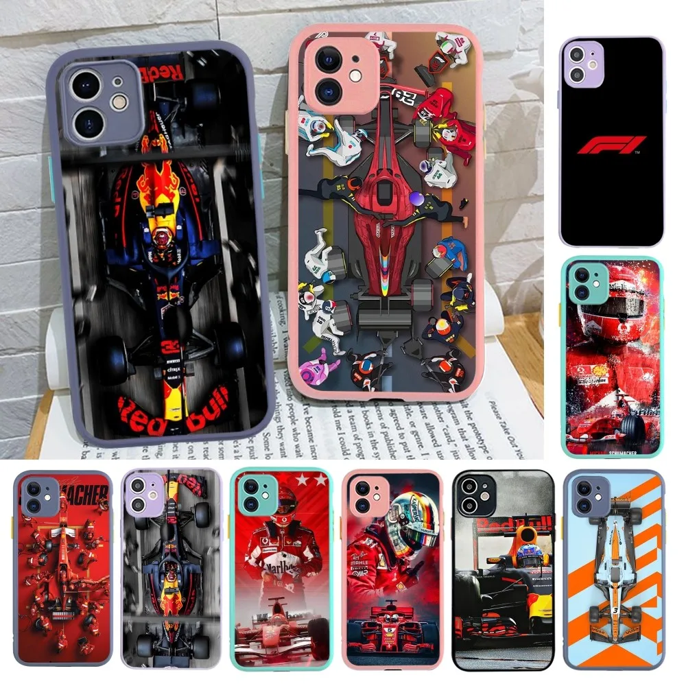 Schumacher Formula 1 F1 Phone Case For iPhone 14 X XR XS 7 8 Plus 11 12 13 pro MAX 13mini Matte Shockproof Case