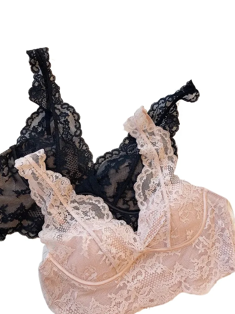 MOYISU Spitzen-Bralette-Set – kabelloser Anti-Durchhänger-BH, verstellbar, atmungsaktiv, Dessous, ohne Bügel, bequem, dünn, sexy, Alltagskleidung
