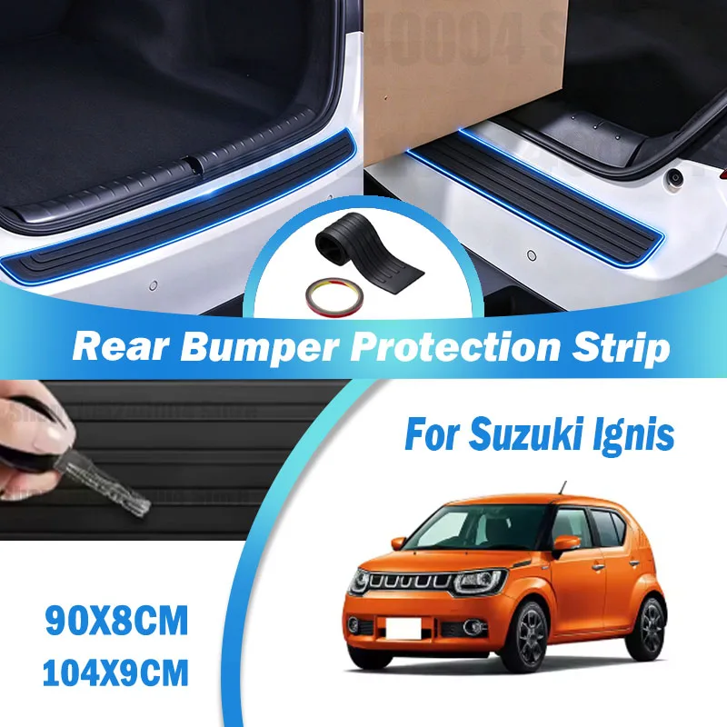 For Suzuki Ignis Rear Bumper Guard Anti-Scratch Trunk Door Sill Plate Protector Rubber Mouldings Trim Cover Strip Car Parts