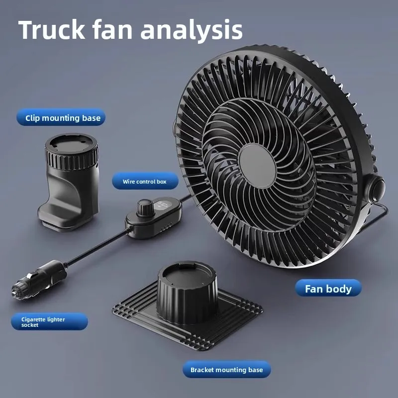 cigarette lighter fan for truck Roiihwy Wired Car By Plug, Three-Way Foldable Small Fan, Car Fans That Blow Cold Air, Rechargeable Fan Vehicle, Van, Truck, Everything You Need for Your On 12 Volt Oscillating Fan, 6"