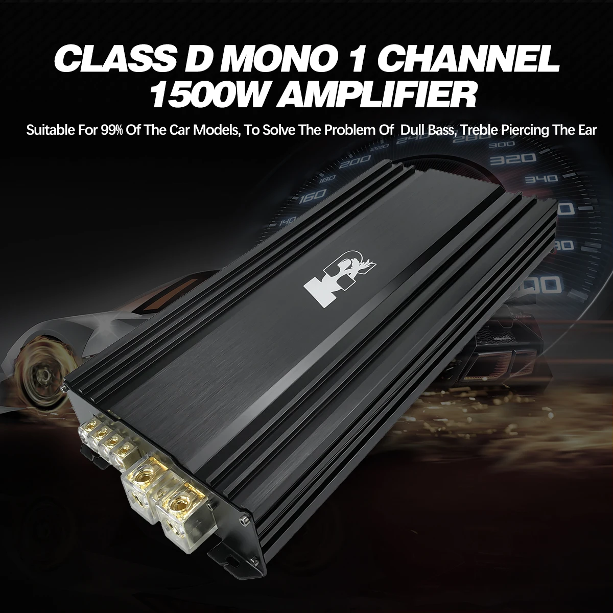 RMS 1000W@1Ω Mono 1 Channel Amplifier Class D Korean Car Amplifier Audio Car Amp Aluminum Housing Monoblock Sound Amplifier