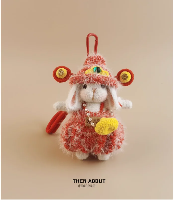Small God of Wealth Candy Bunny bag pendant ornaments backpack bag pendant niche senior gift.
