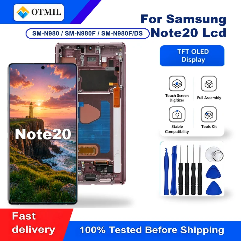 For Samsung Galaxy Note 20 OLED Touch Screen Digitizer Assembly N980 N980F N980F/DS Replacement Display With Repair Tools