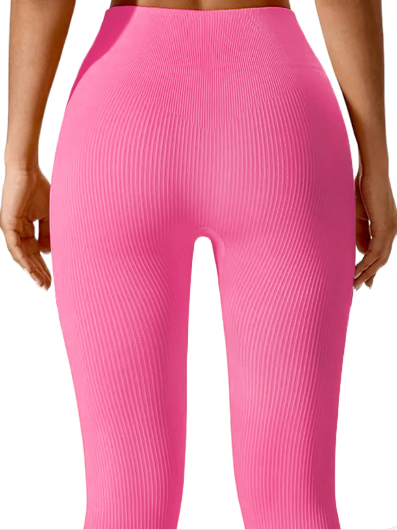 Hoch taillierte, nahtlose Yoga-Leggings, gerippte Sportbekleidung, Strumpfhosen, Fitnessbekleidung für Damen, Fitnessstudio und Freizeitkleidung für Herbst und Winter – Detail 21