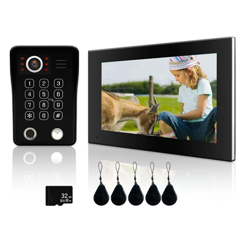 Fingerprint 5In1 Unlock Wifi Doorbell Video Intercom System 1080P Touch Monitor Security Protect