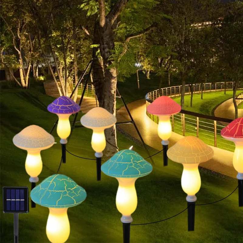 

Mushroom Solar Light Fairy Garden Outdoor Waterproof Polka Dot Mushroom Lamp Pathway Landscape Yard Halloween Xmas Decor