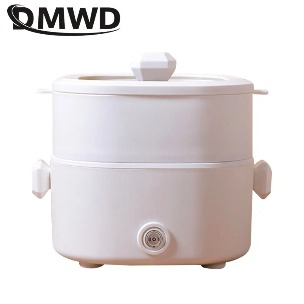 DMWD 2L Electric Cooking Machine Food Steamer Multicooker Noodles Porridge Cooker Soup Pot Frying Pan Breakfast Maker 220V