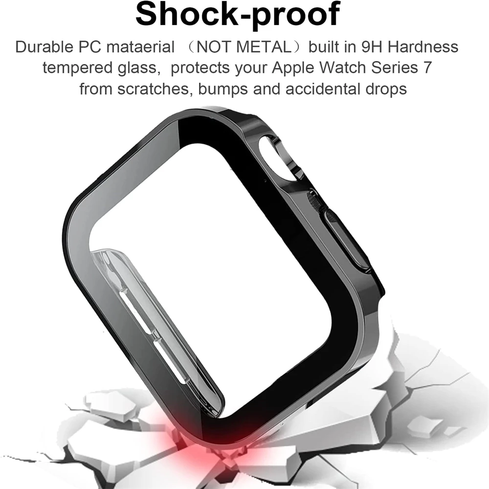 Водонепроницаемый чехол для Apple Watch 7 8 49 мм 44 мм 45 мм 40 мм 41 мм с прямым краем, защитный чехол для экрана iWatch 4 5 SE 6 7 8 Ultra