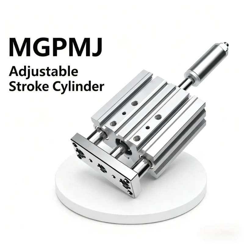 

Трехосный цилиндр серии MGPMJ 12/16/20/25 * 32X40X50-20/30-XC8 116/128SMC с регулируемым ходом направляющей штанги, трехштоковый.