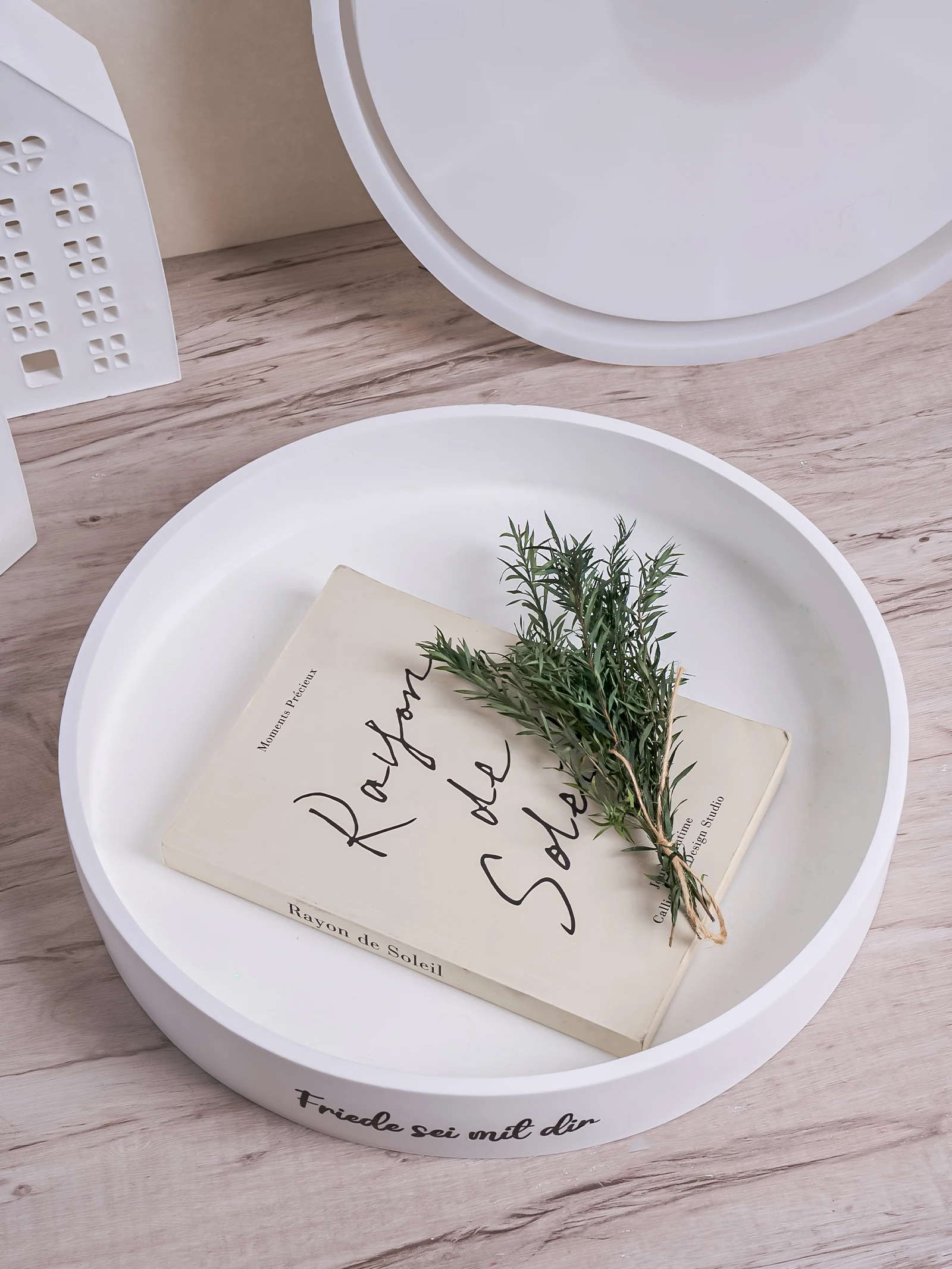 30 سنتيمتر صينية مستديرة كبيرة قالب من السيليكون لتقوم بها بنفسك صينية تخزين الخرسانة قوالب الصب حامل شمعة طبق مزخرف قالب ديكور المنزل