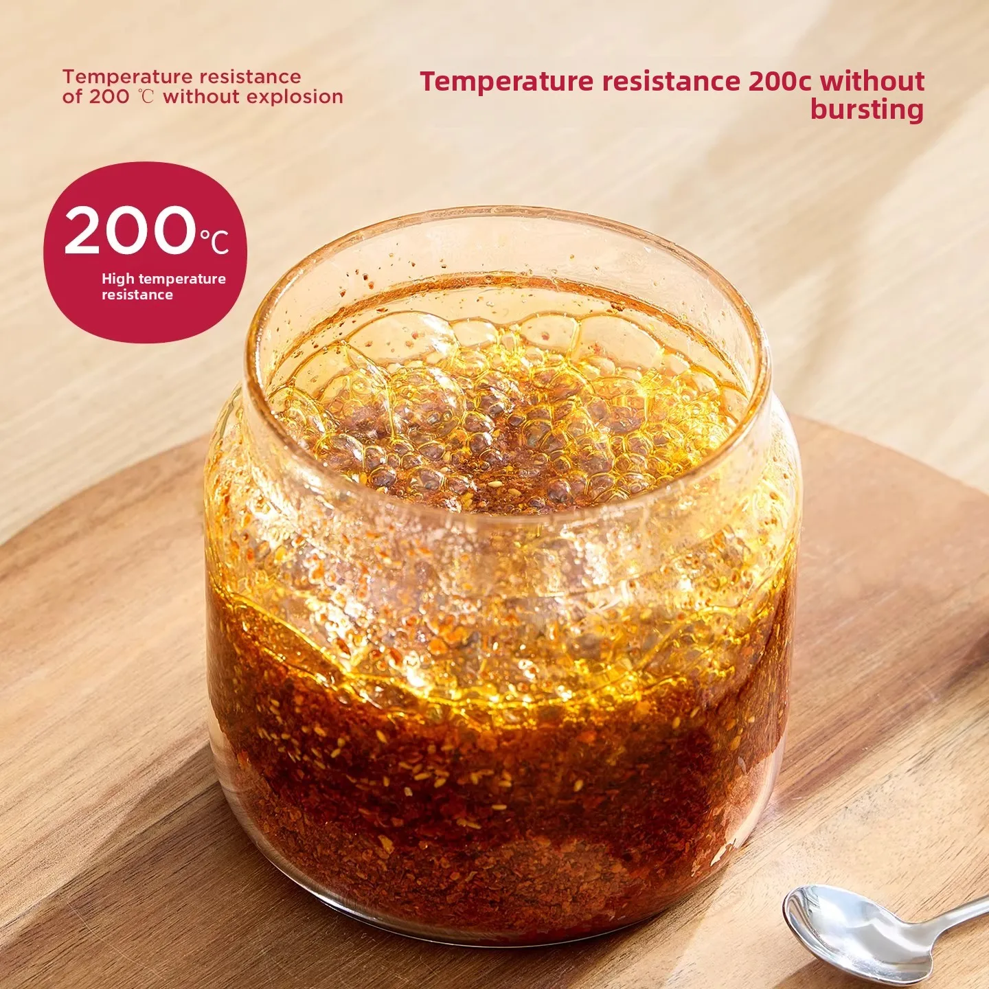 household kitchen high temperature resistant glass can be placed in refrigerator sealed with lid food grade meat oil tank