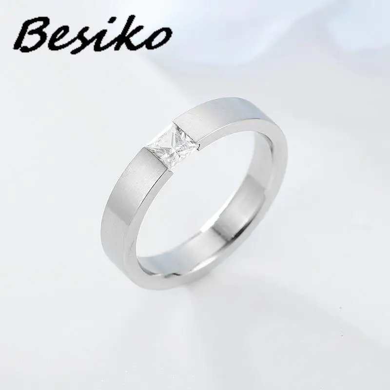 Besiko new Fashion Women Ring Trend with White AAA Crystal Zircon Engagement Design Rings For Women Wedding Jewelry Gifts