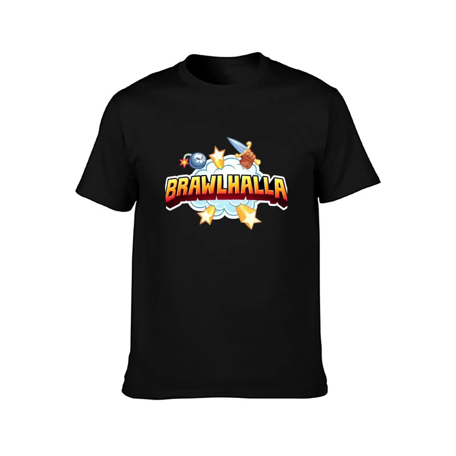 Brawlhalla bum T-Shirt, Summer Casual Cotton Tee, Oversized Streetwear Tops, Vintage Graphic Print, Loose Fit Short Sleeve