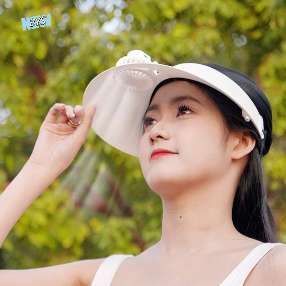 

Three Temp Settings Cooling Fan Hat Breathable Design Built-in Fan Empty Top Cap Adjustable Lightweight Sun Hats Women's Wear