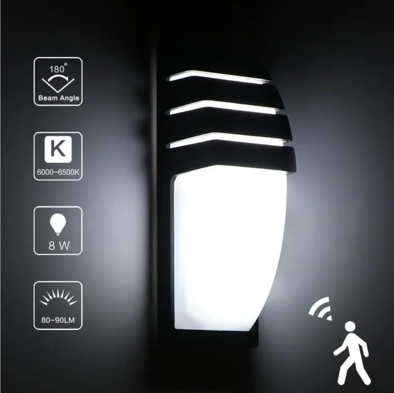 ERR مقاوم للماء في الهواء الطلق وحدة إضاءة LED جداريّة مصابيح AC90-260V الألومنيوم فناء حديقة الشرفة الممر أضواء الرجعية الجدار مصباح #3