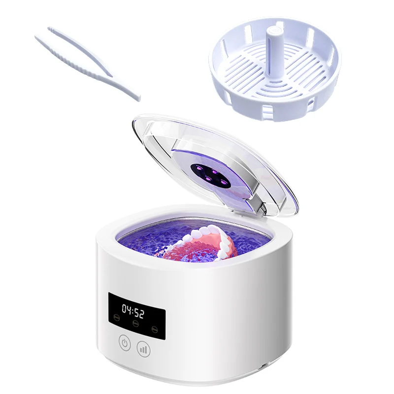 USB Oplaadbare 50KHZ Ultrasone Beugels Reinigingsmachine Multifunctionele Onzichtbare Retainer Prothese Cleaner voor Mondverzorging