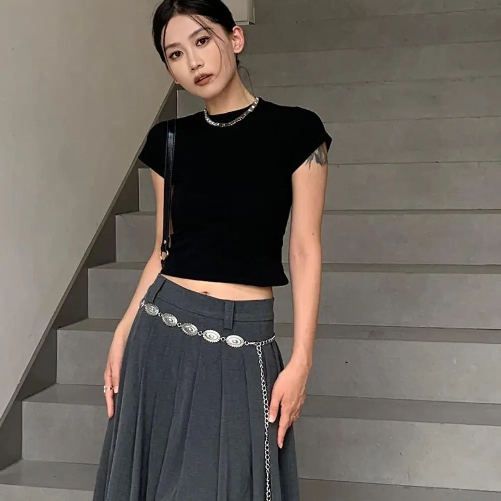 Fashion Adjustable Vintage Waist Chain Dress Decor All-match Metal Waist Belt Y2K Ethnic Style Retro Waistband Outdoor