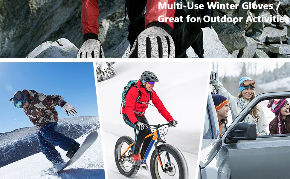 MOREOK Winter -20°F 3M  Warm Gloves Cycling Outdoor Sports Running Motorcycle Ski Touch Screen Non-slip Wear-re Gloves