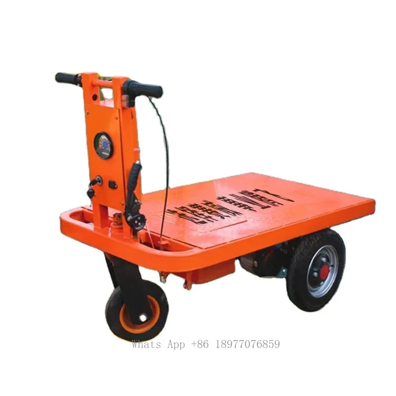 Site Hand Overturning Construction Site Push Ash Cart Electric Transport Construction Site Battery Power Electric Trolley