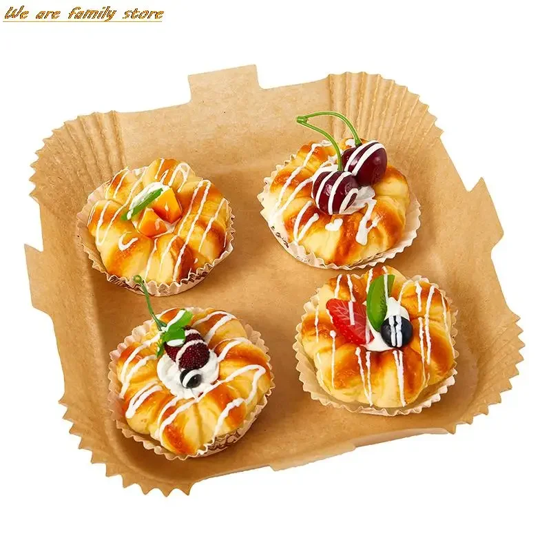 50 Pçs/lote Descartável 24 CENTÍMETROS Liner de Papel Vegetal Anti-Aderente Fritadeira Ar Óleo-Prova Food Grade Papel De Pergaminho de Papel Accesorios