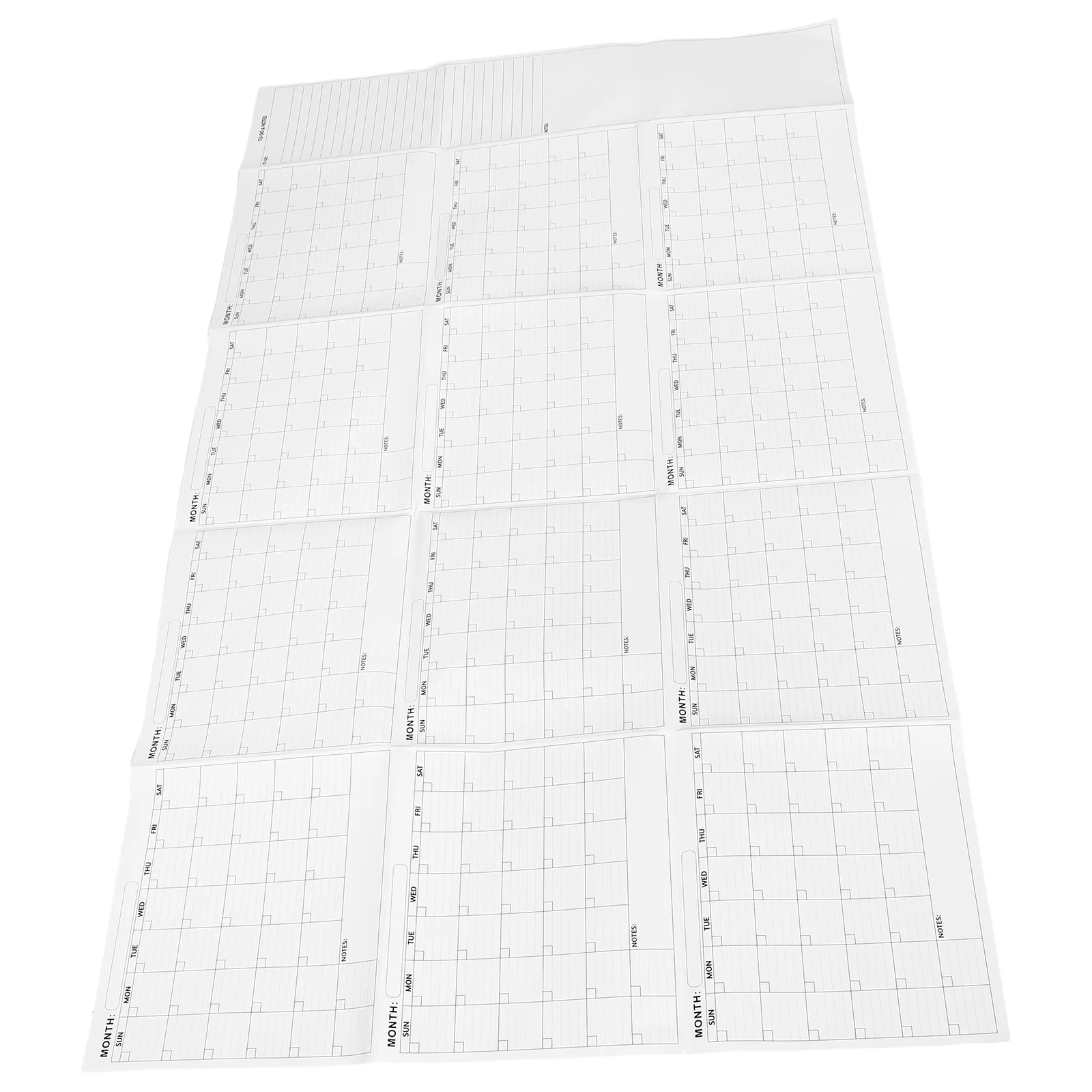 تقويم جداري كبير الحجم قابل للمسح على الوجهين، مخطط شهري كبير للمسح الجاف، تقويم حائط سنوي مع #1