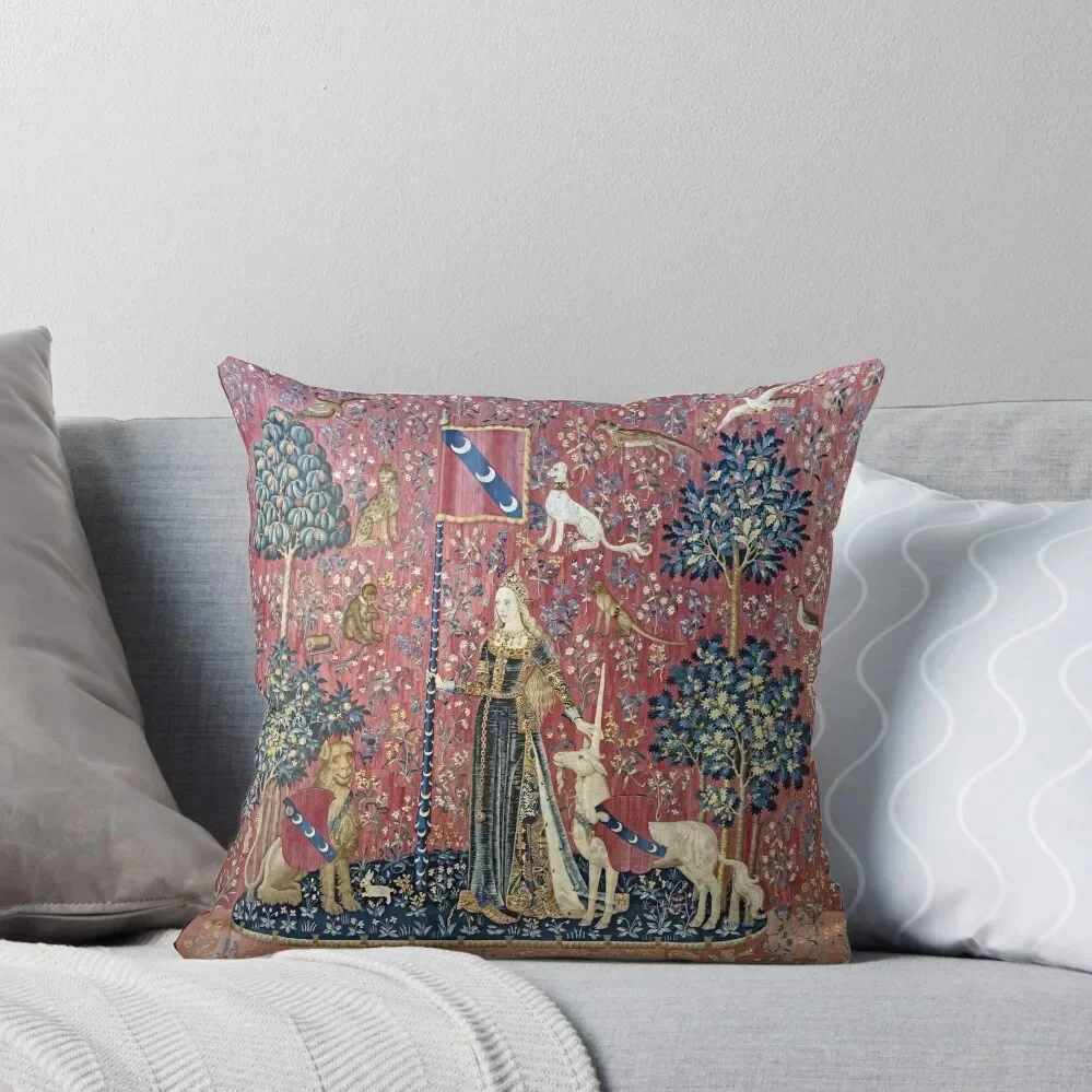 The Lady and the Unicorn touch : La Dame à la licorne Le toucher: La Dame a licorne Throw Pillow Cushions For Sofa pillow