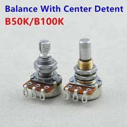 1 Piece Original Alpha B50K/B100K Balance Potentiometer(POT) With Center Detent For Electric Bass - KR(Origin)