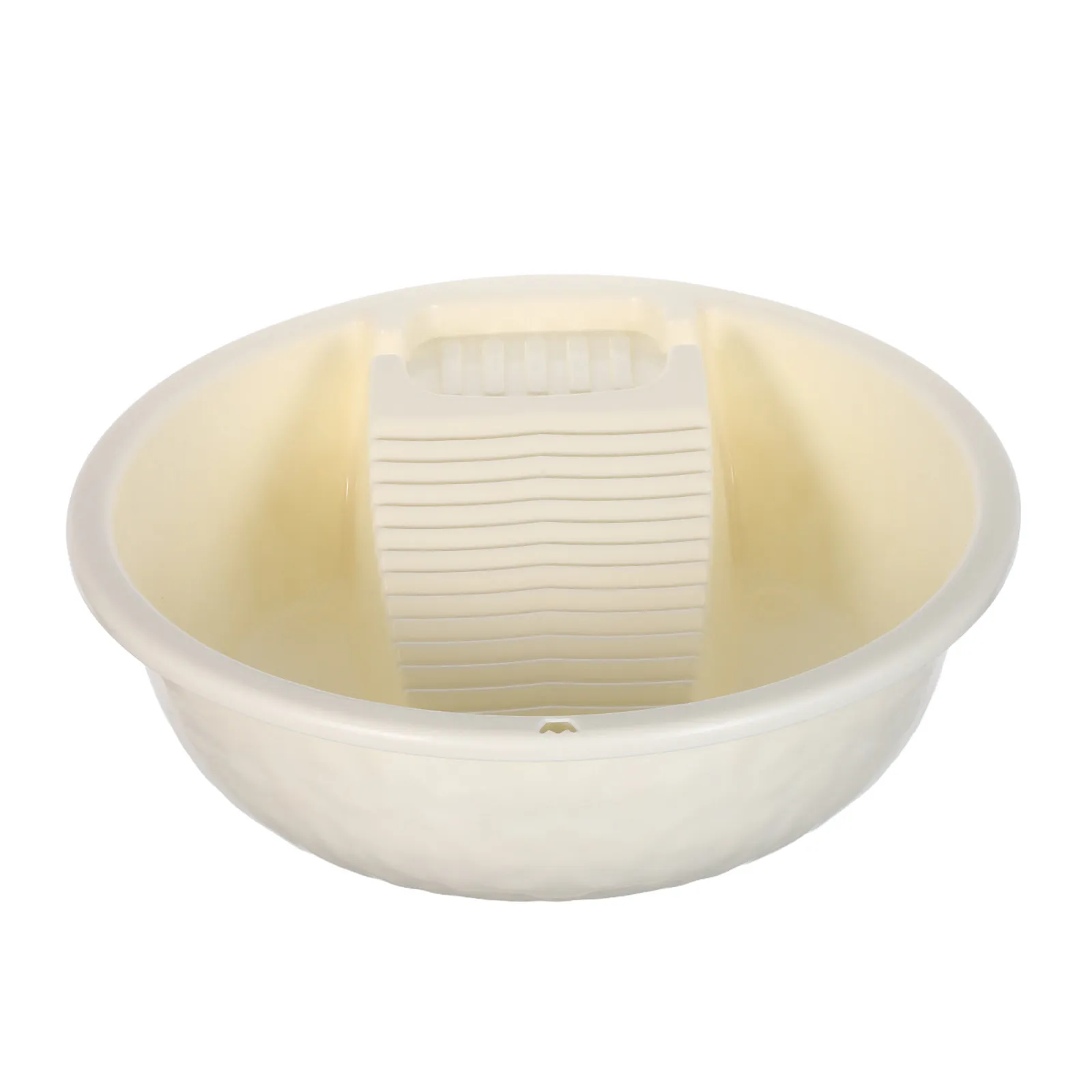 One Piece Laundry Basin with Washboard Thickened Plastic Hand Wash Tub 13.48 X 13.48 X 3.93 in Portable for Home Scrubbing