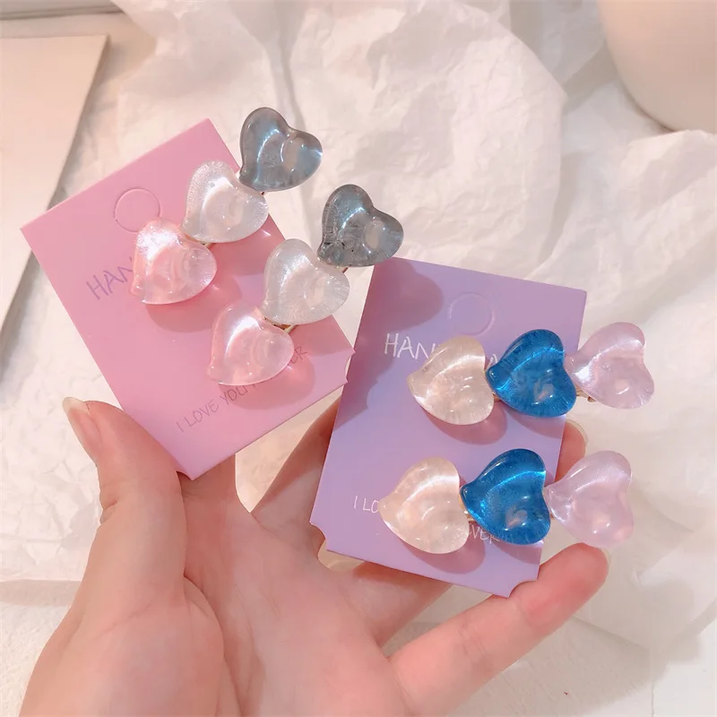 

Transparent Jelly Color Cute Red Pink Heart Hair Clips For Women Girls Love Hair Pins Hairpin Hair Accessories Headwear Jewelry