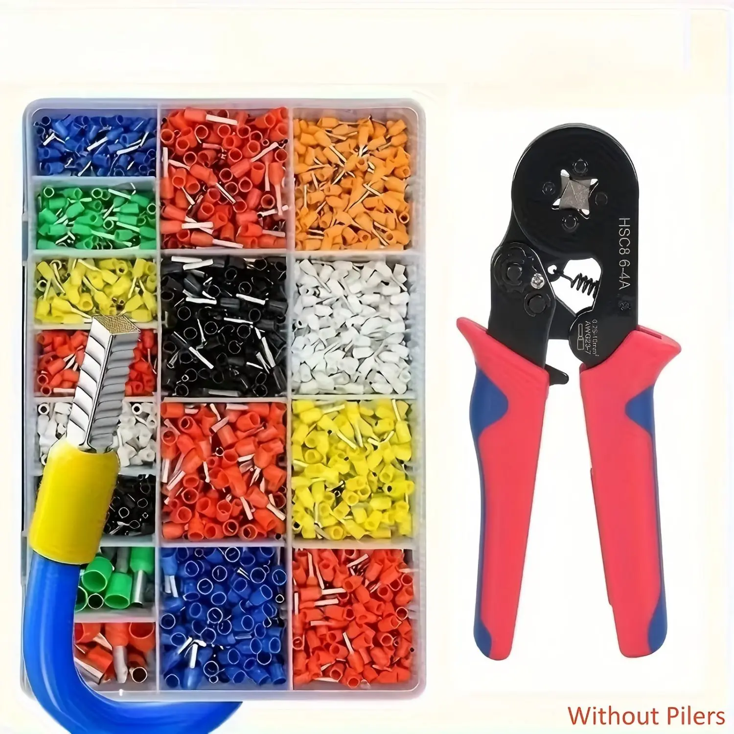 200-teiliges Kabelanschluss-Set, Kaltgepresst, Europäischer Standard, aus PVC-Material, Isolierte Rohr-Endhülsen – Detail 4