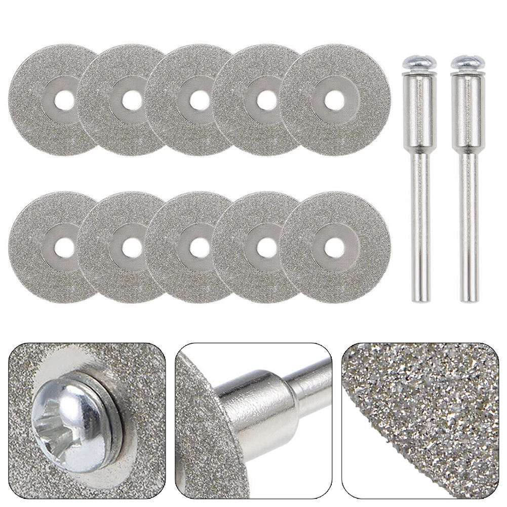 

High-quality Diamond Cutting Disc 12Pcs/set Grinding Wheel Power Tool Accessories W/ 2Pcs Connecting Rod Circular Emery Mini