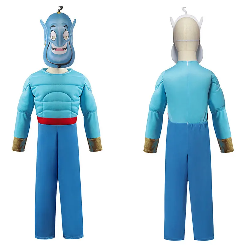 Muscle Costume Genie para Crianças, Cosplay para Meninos, Halloween, Purim, Carnaval, Festa, Mascarada, Fantasia, Vestir Fantasia, Crianças, Lâmpada Mágica