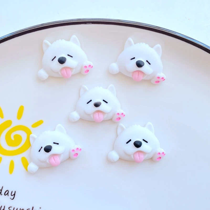 10Pcs New Cute Mini Cartoon Dog Flat Back Resin Cabochons Scrapbooking DIY Jewelry Craft Decoration Accessorie