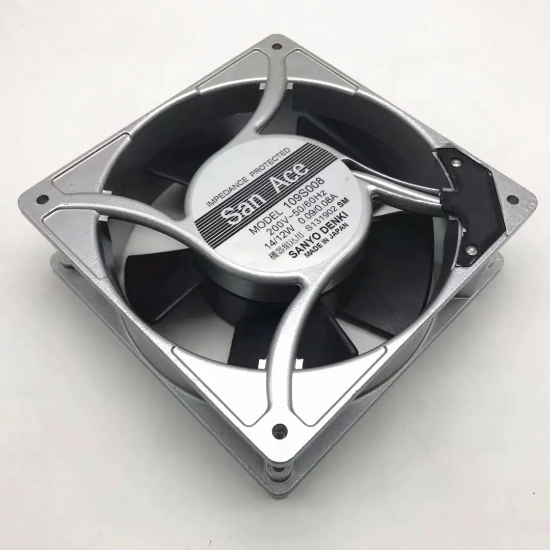 Sanyo Denki 109S008 AC 200V 120x120x38mm 3-PIN Server Cooling Fan