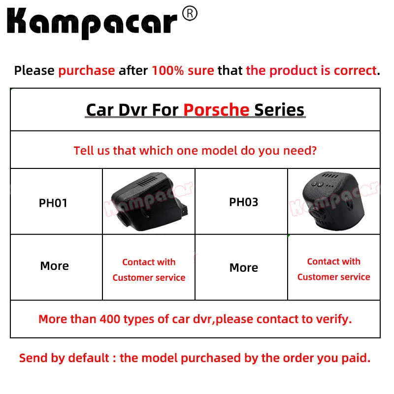 PH03-F 4K 2160P Dash Cam Car Dvr Camera For Porsche 911 Carrera Cayenne Boxster 718 Panamera Cayman Taycan Cross Turismo Macan