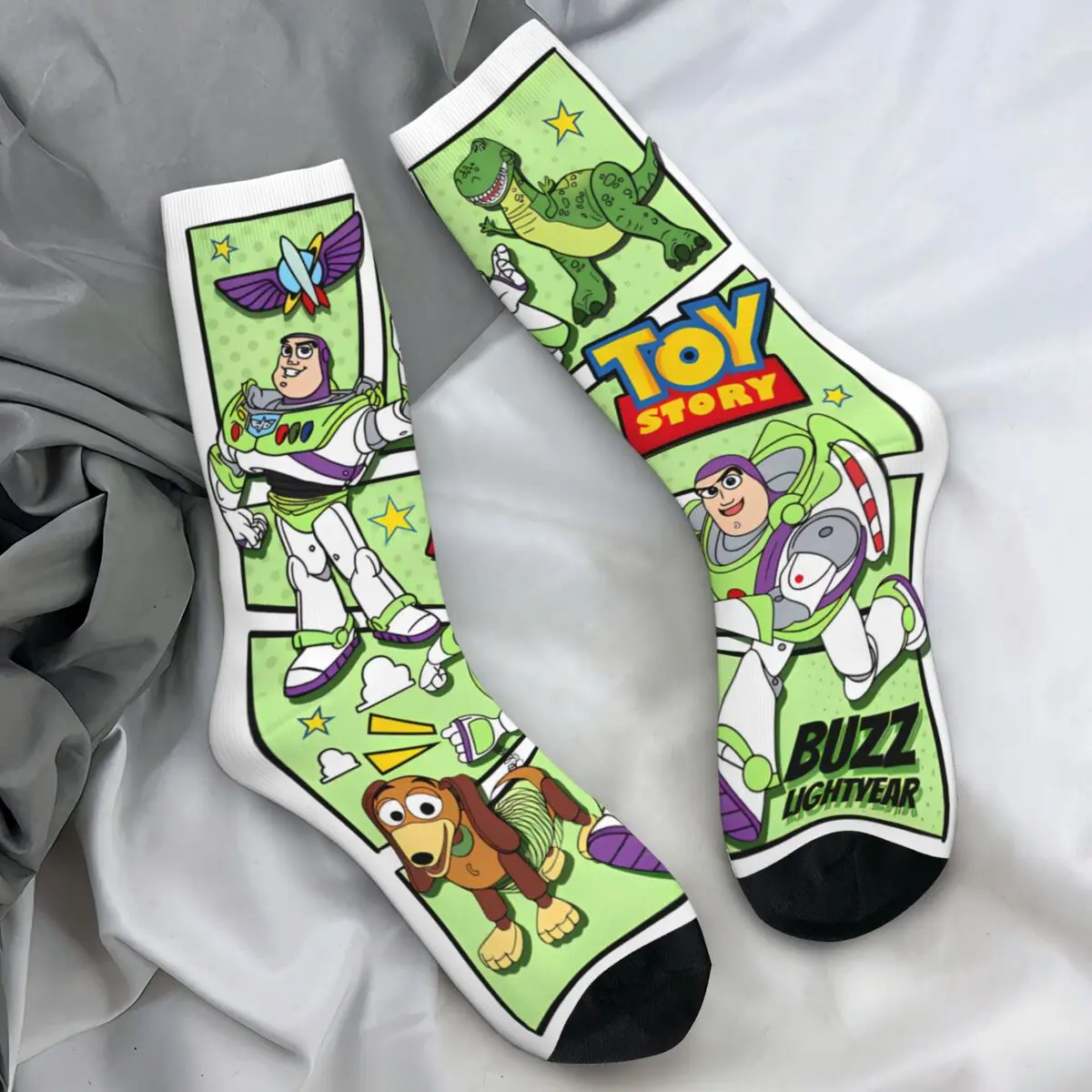 Toy Story Buzz LightYear Socks Funny Stockings Men Warm Soft Outdoor Socks Autumn Design Anti Bacterial Socks