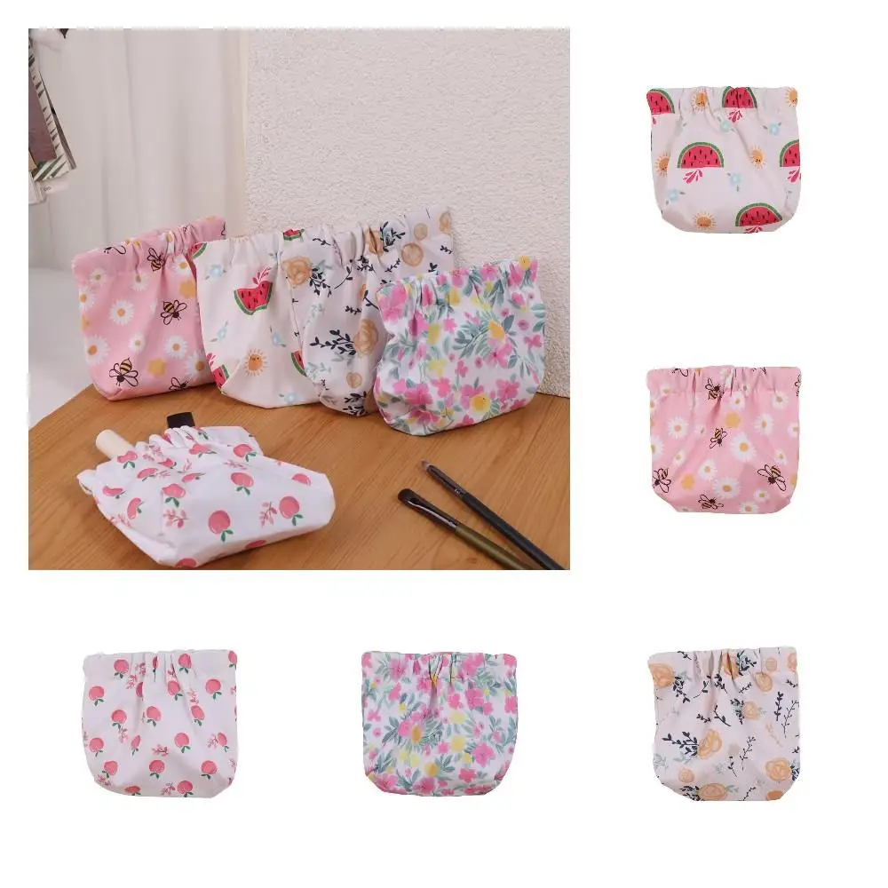 

Simple Flower Mini Cosmetic Bag Makeup Bag Storage Bag Lipstick Storage Bag Pu Leather Earphone Bag Coin Purse Women