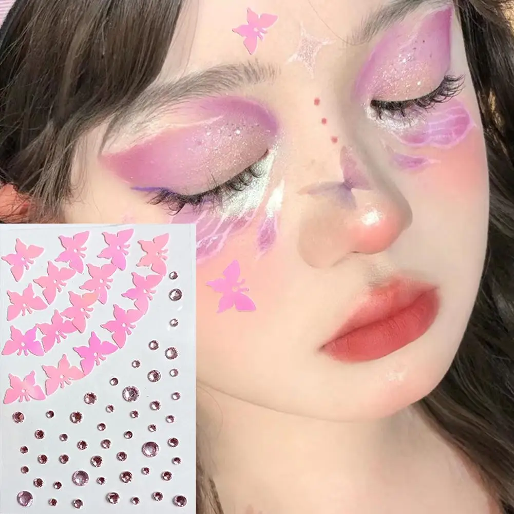 Diamantes de imitación para Festival facial, pegatinas de cristales de maquillaje para niños, gemas de diamante, pegatinas de joyería, brillos adhesivos para la cara, nuevo