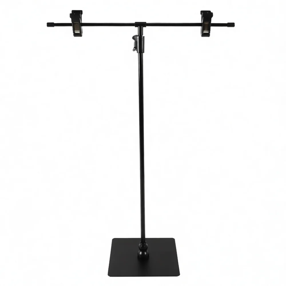 Stainless Steel L Shape Sign Stand Desktop KT Board Holder Telescopic Advertising Display Rack Retail Store Promo Frame Tool