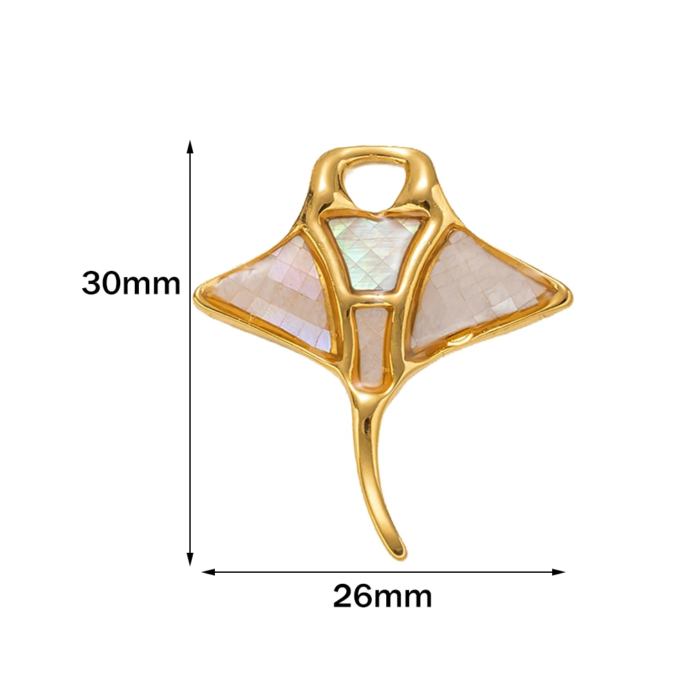2 Stück Ocean Series 304 Edelstahl & Muschel Charms für DIY Schmuckherstellung Goldfarbe Meeresschildkröte Tier Muschel Anhänger Halskette