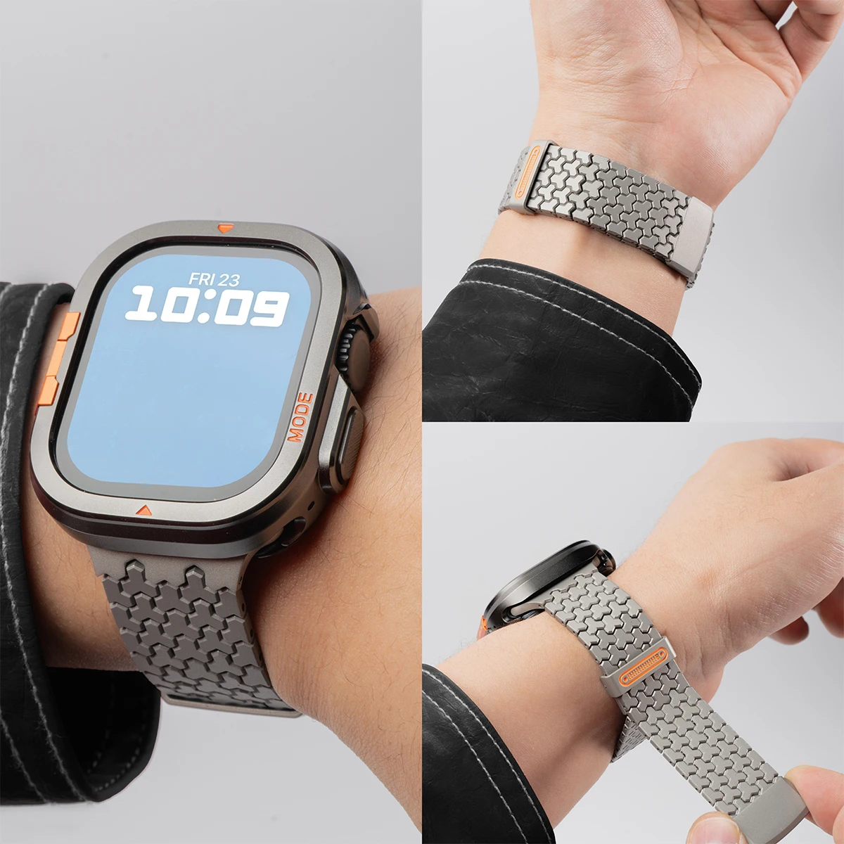 

Металлический ремешок из нержавеющей стали с магнитной застежкой и чехол из металла и поликарбоната для Apple Watch Ultra 3, 2, 1 (49 мм), S10, S11 (46 мм) + ремешок для IWatch Series