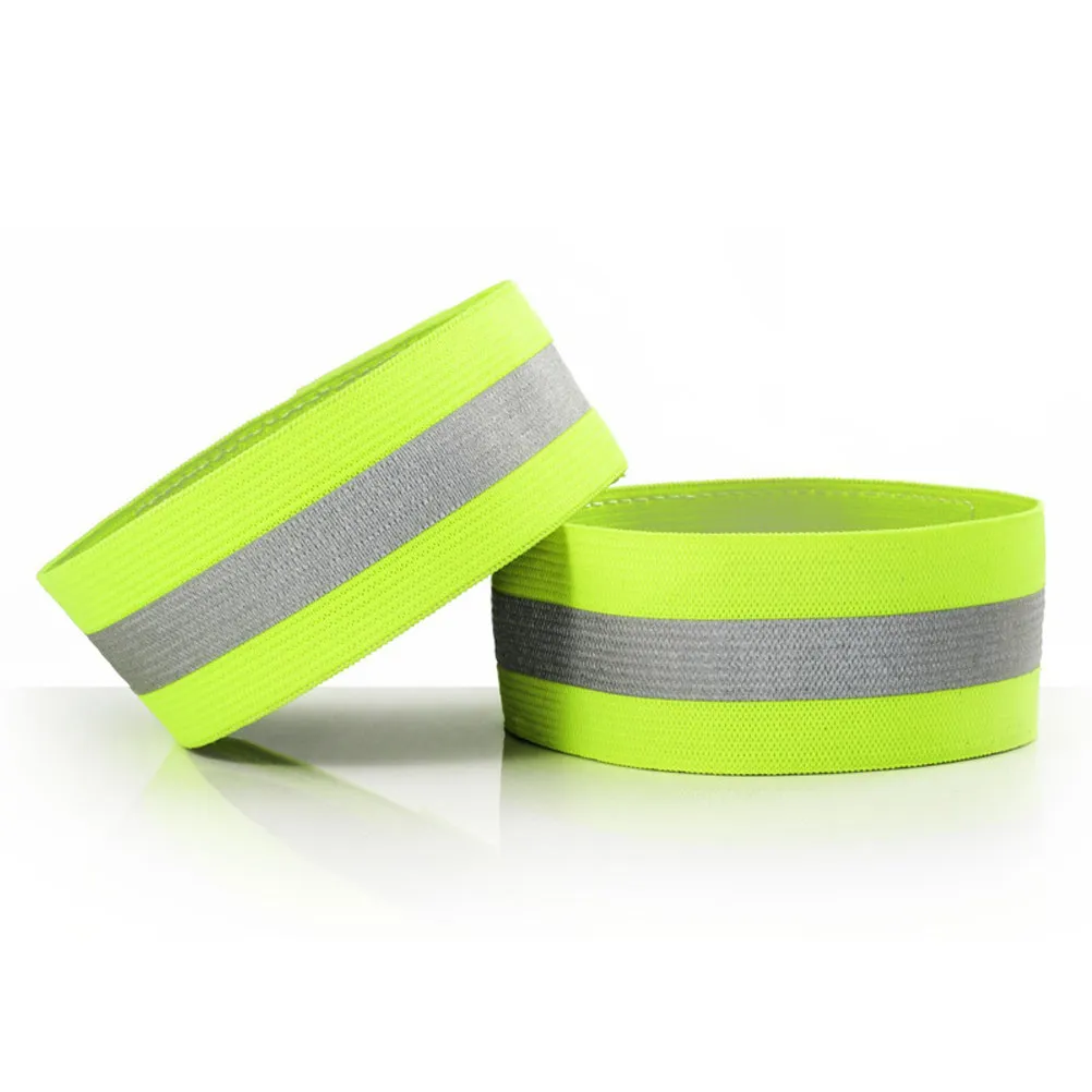 

2Pcs Reflective Elastic Wristbands Ankle Bands 25x4x0.3cm Wear Resistant High Visibility for Cycling Running Walking Outdoor