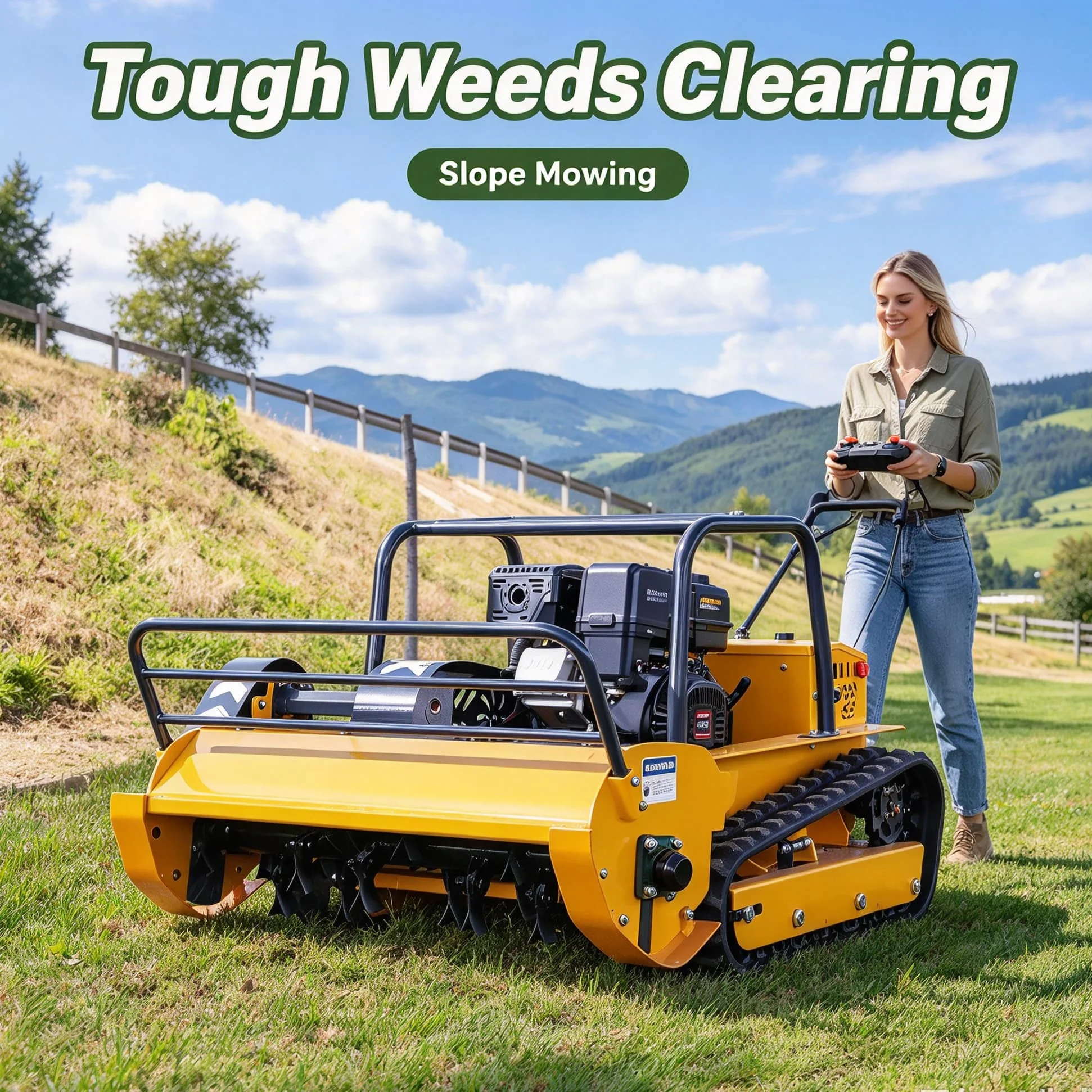 Customized orchard pasture overgrown grass flail mower, oil detector alerts users when engine oil needs timely replacement