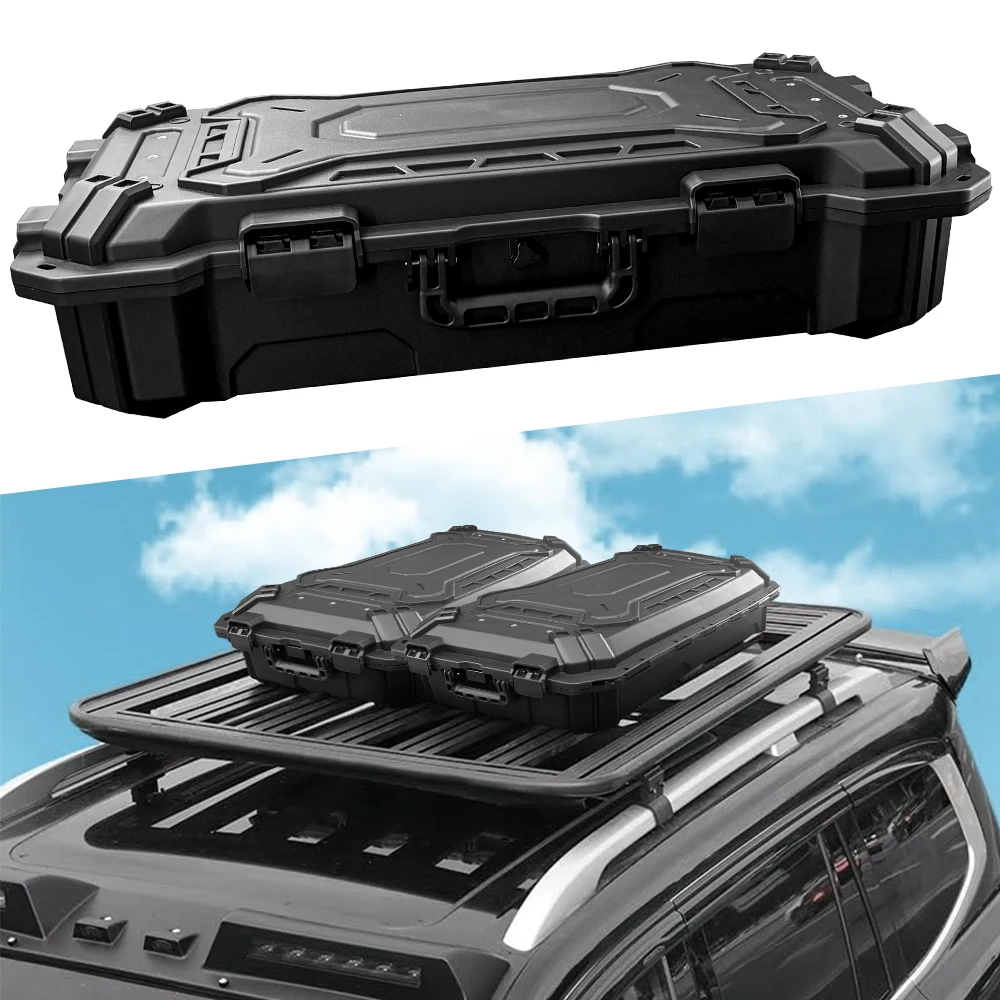 

Universal Black 84L Rooftop Car Tent Box Car Roof Cargo Camping Tool Box Lockable Storage Box With Hard-Shell For Outdoor