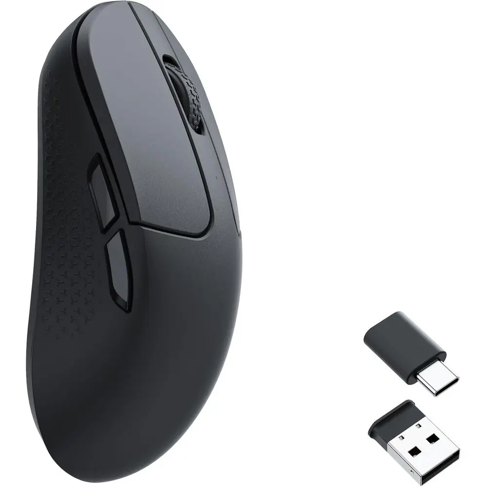 

Wireless Optical Gaming Mouse, Bluetooth 5.1/2.4 GHz/Wired, Programmable 26,000 DPI PixArt 3395 Sensor, Lightweight Ergonomic De