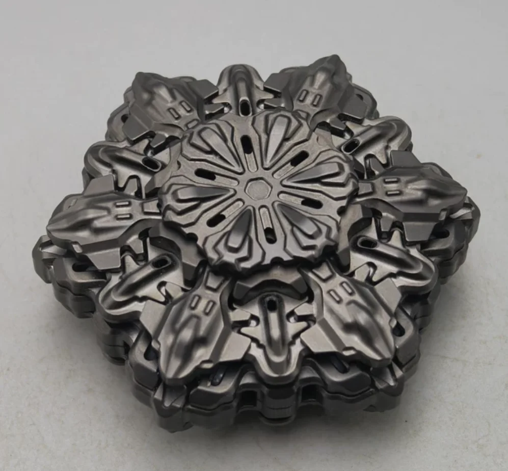 Used EDC Dijiang Kaijia linkage titanium alloy obsidian black spinner Fingertip gyroscope Decompression toys