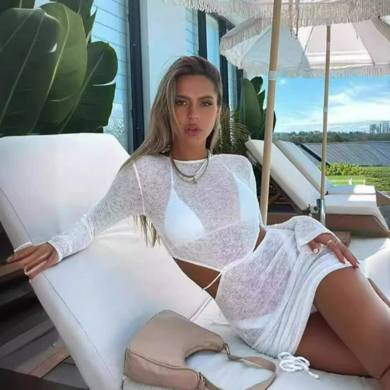 2026 여름 신상 클래식 숏 비치 드레스 여성용 유럽 미국 스타일 섹시하고 스타일리시한 컷아웃 드레스