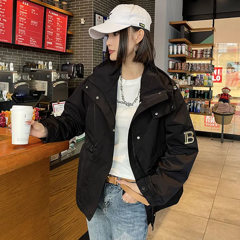 Candy Color Autumn Women Jacket Hooded Windbreaker Sweatshirt Outdoor Coats Pockets Long Sleeve Korean Casual Loose Outerwear