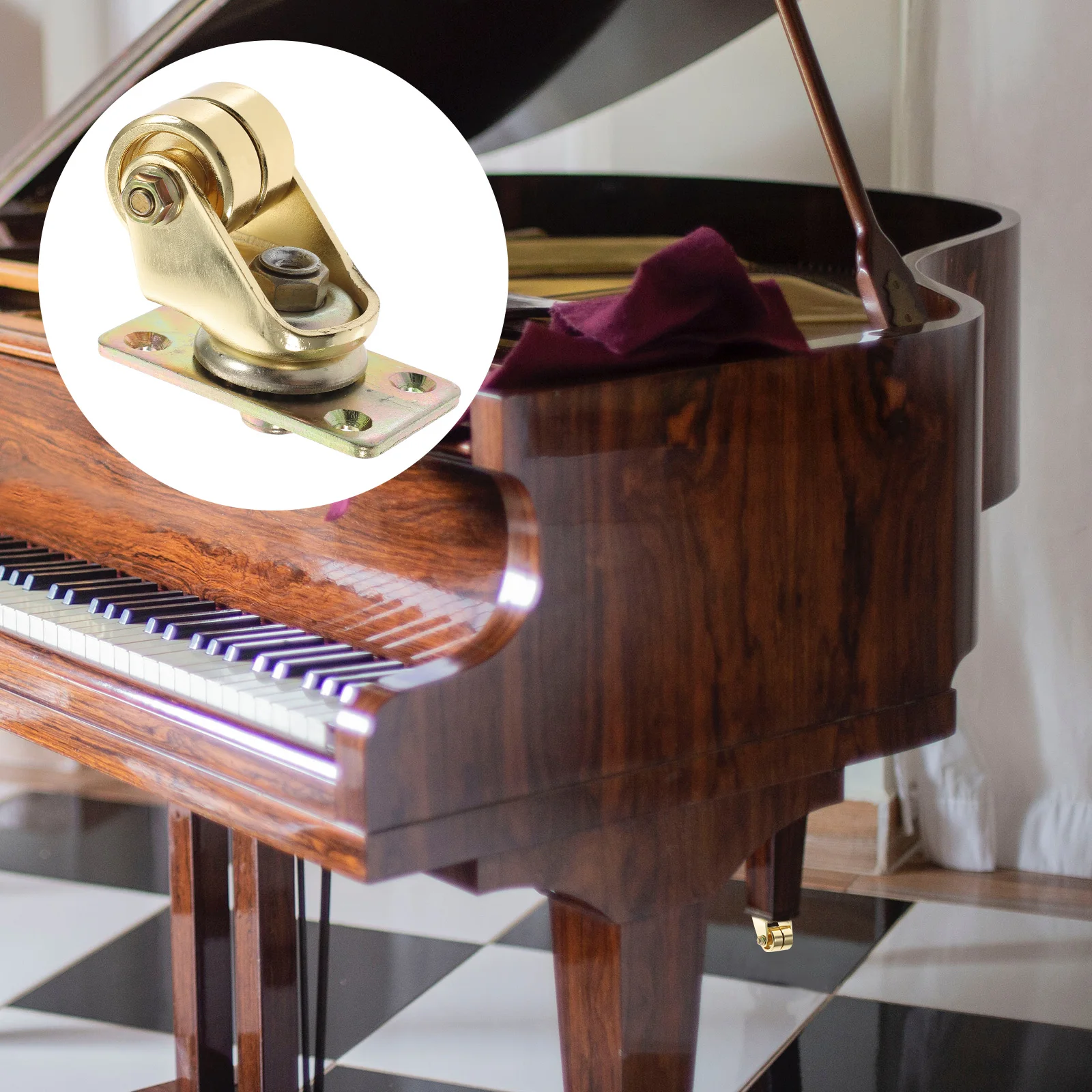 

1 Pc Golden Upright Piano Caster Accessory Piano Wheel Durable Brass Caster Moving Supply